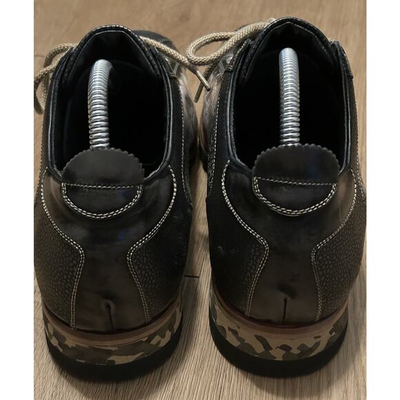 Harris Firenze 2817 Men's Handmade Italy Dress Sneakers Crocodile Print - 9.5 - Picture 9 of 10